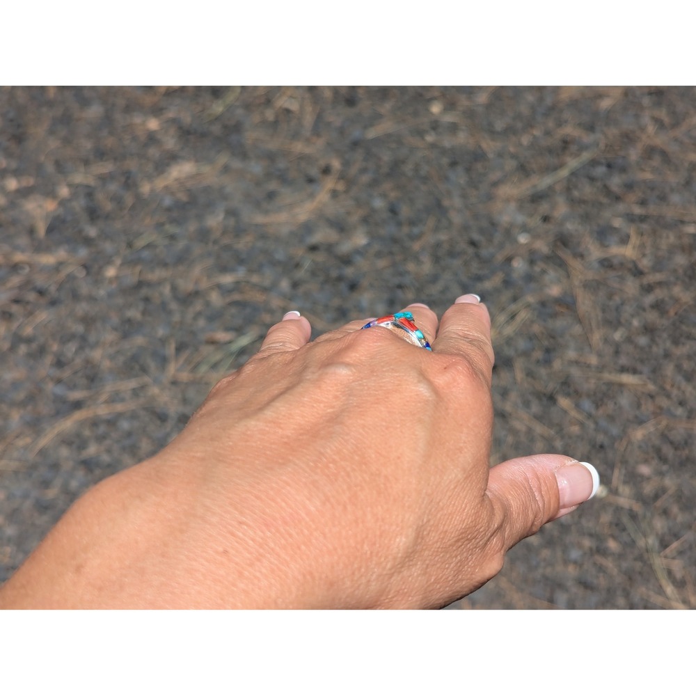 Navajo Handmade Silver Ring Turquoise Signed Native American Jewelry 9 *** - Picture 6 of 11